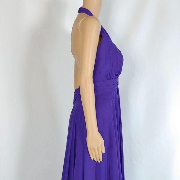 (25)  NWT Wow Halter Top Long Gown in Purple in size 22 - Picture 3 of 3